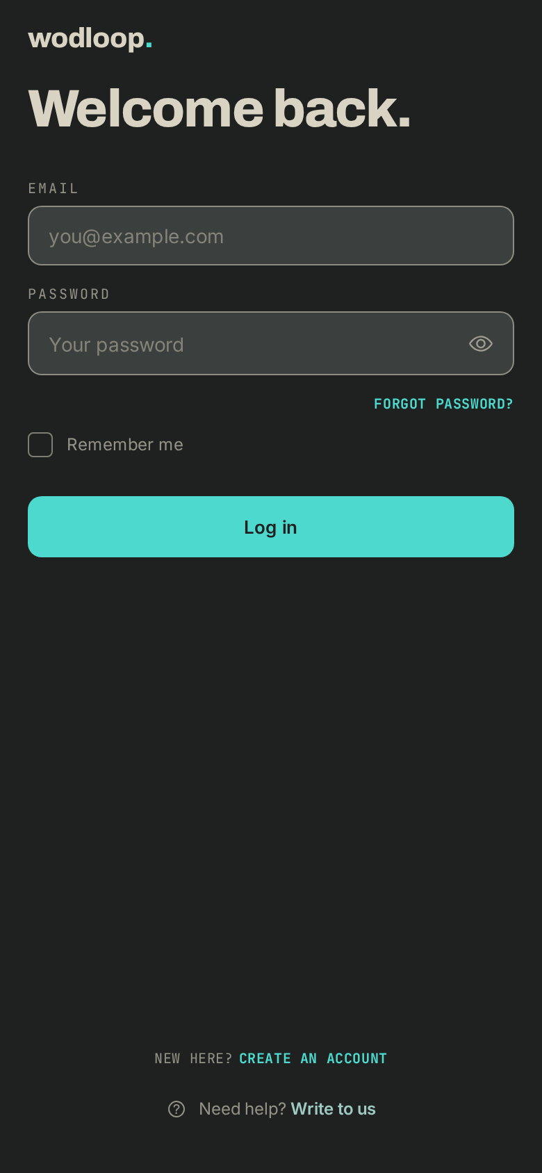 The sign-in screen