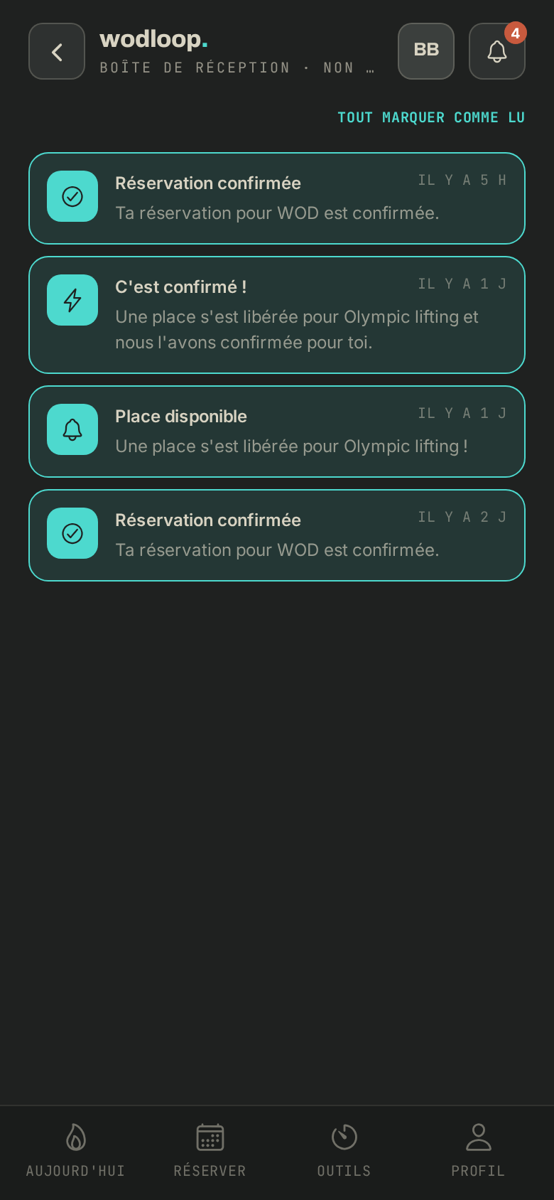 Tes notifications, les plus récentes en premier