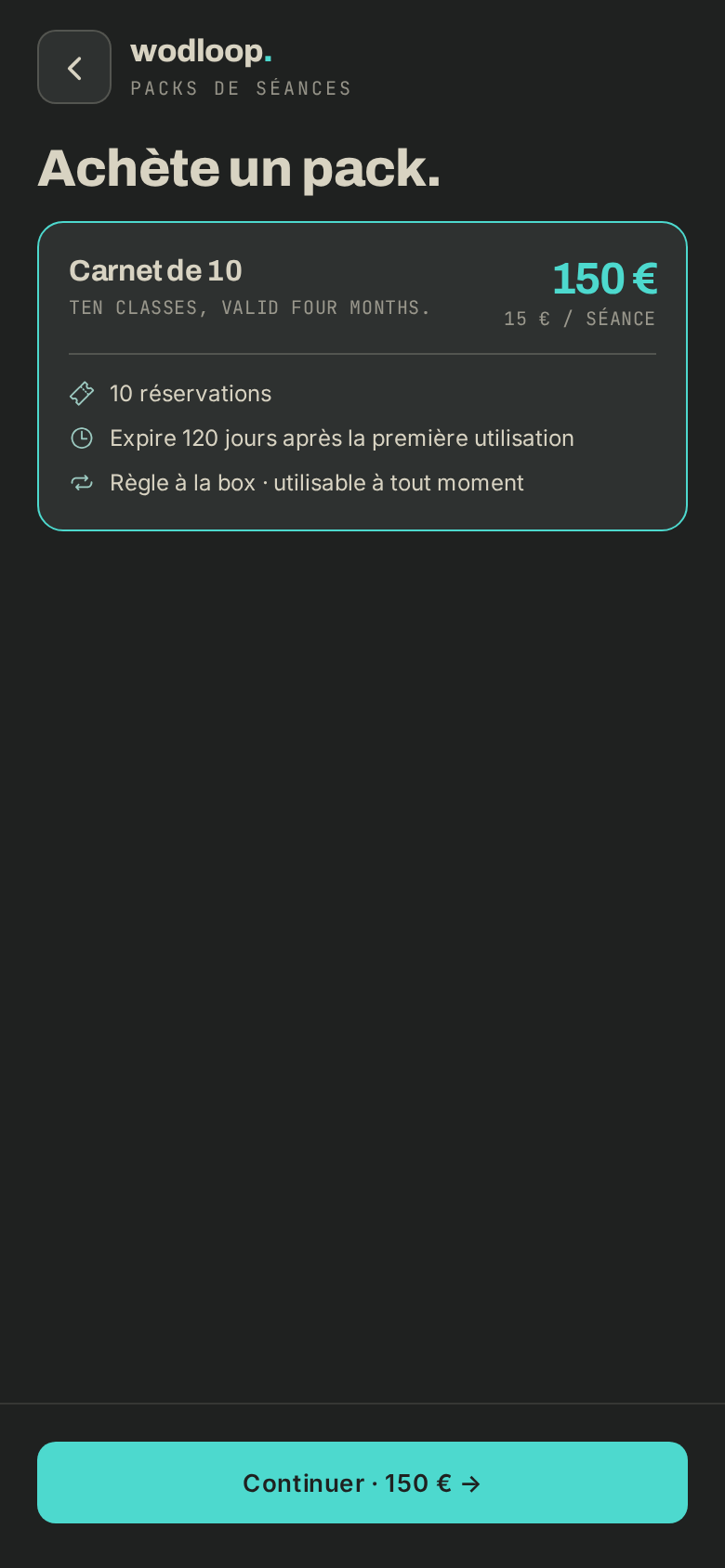 L'achat d'un pack