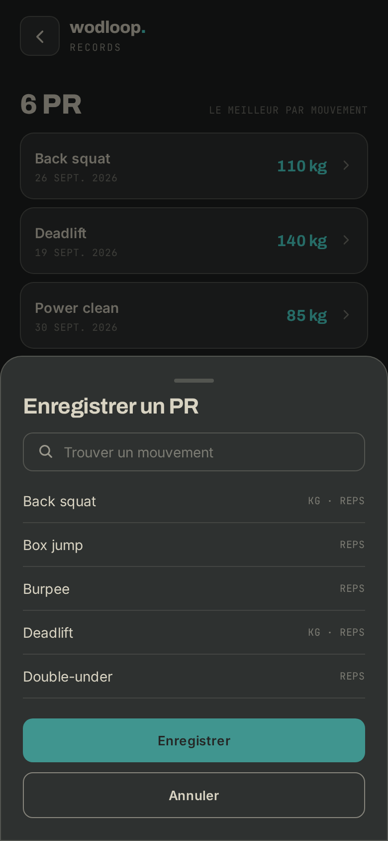 L'enregistrement d'un PR